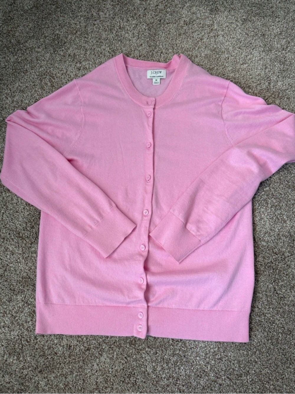J. Crew Light Pink Button-Front Cardigan Sweater